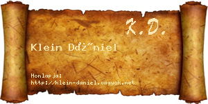 Klein Dániel névjegykártya